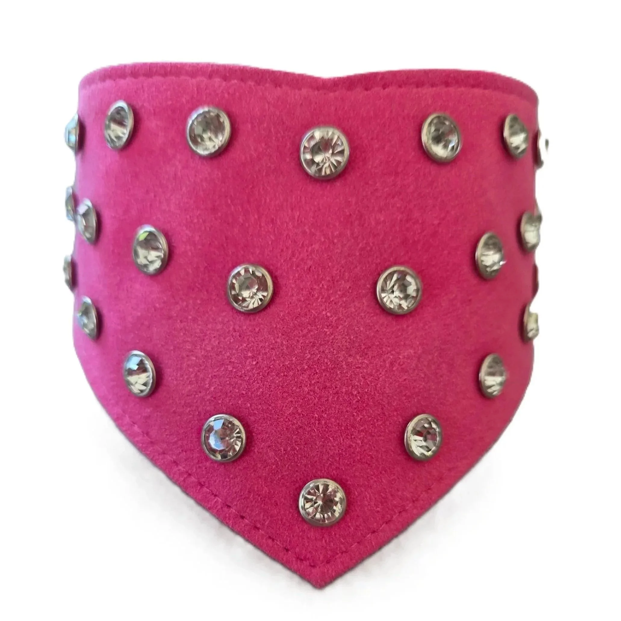 Small Fuchsia Suede Diamante Bandana