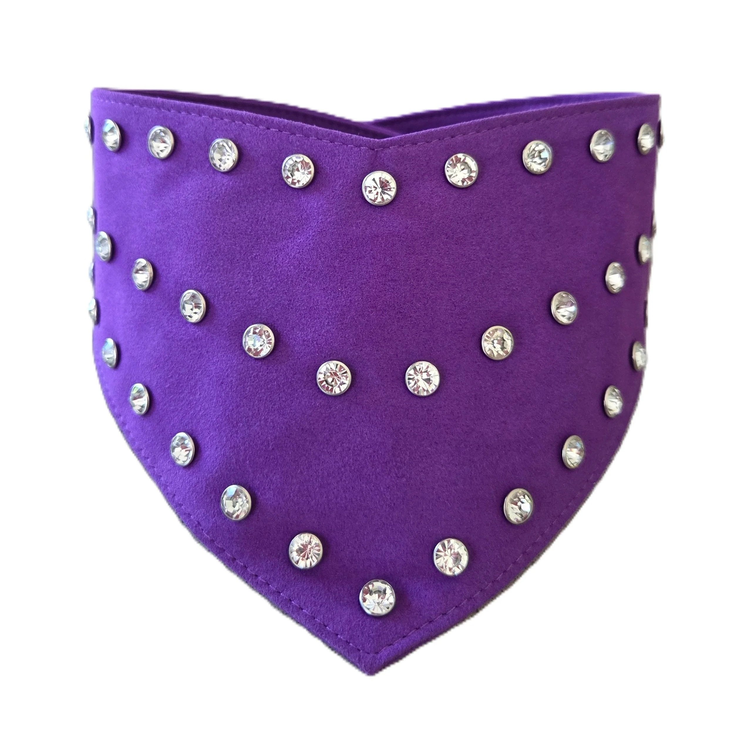Medium/large purple suede diamante dog bandana by Best Buddies Bandanas.