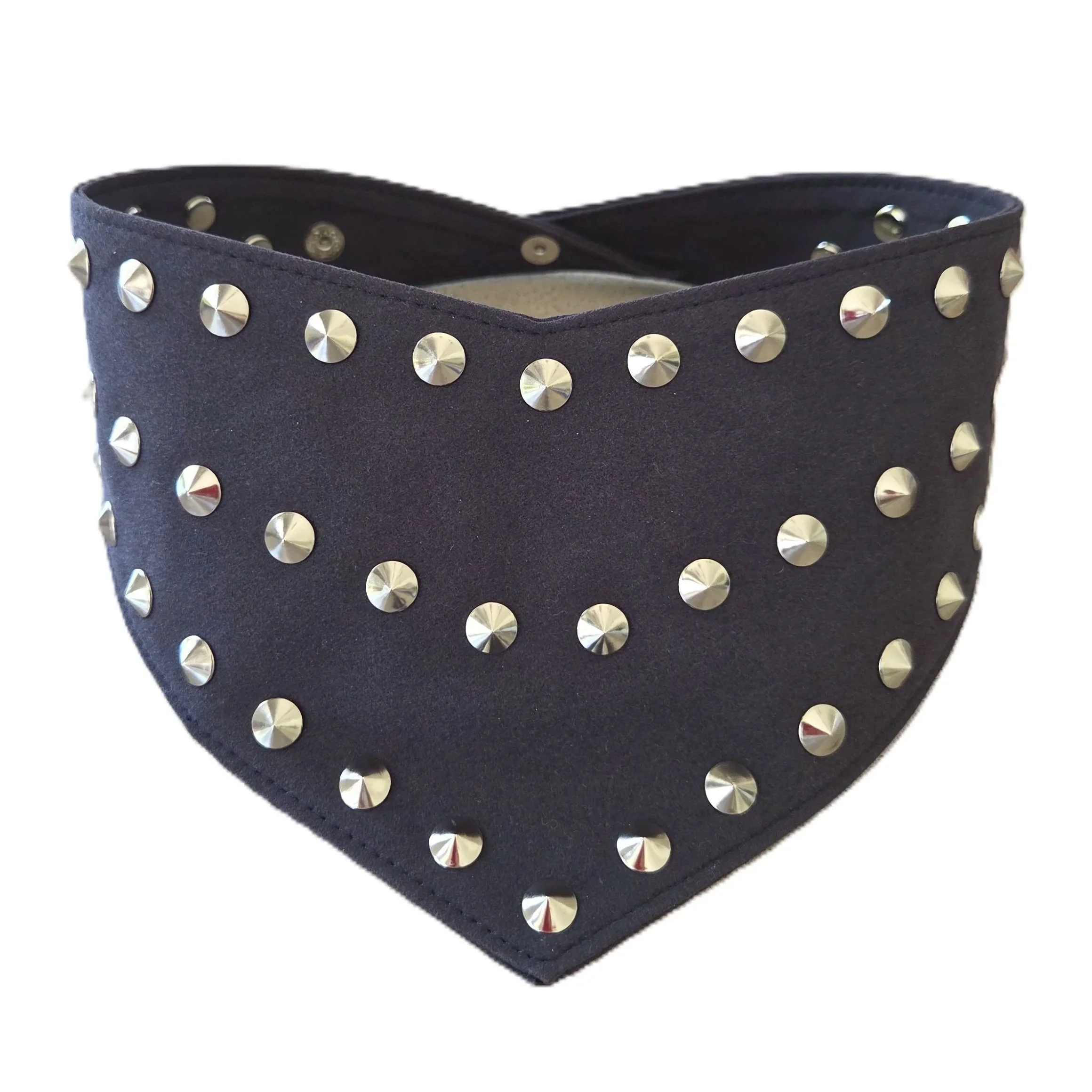 Medium/large black suede studded dog bandana by Best Buddies Bandanas.