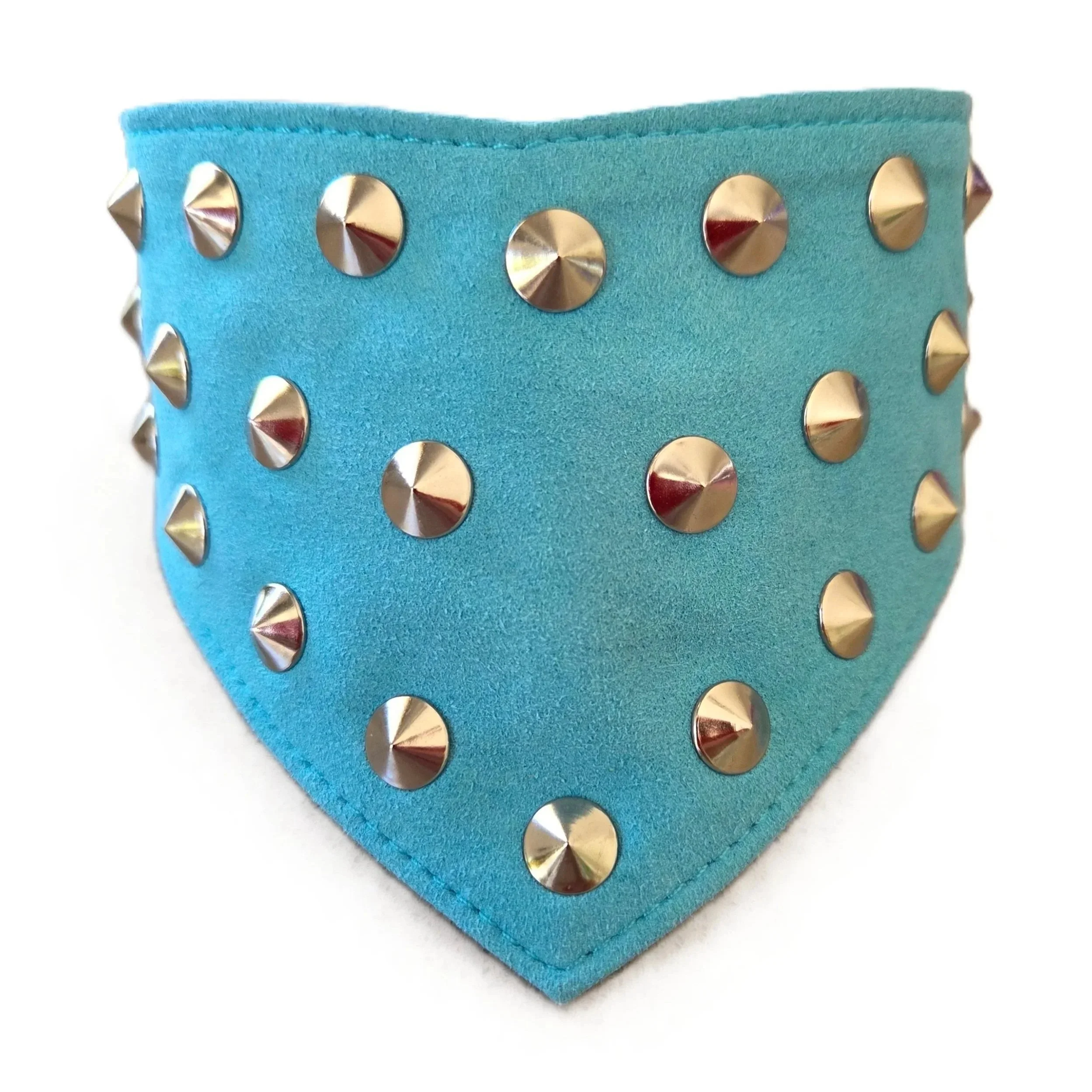 Small Turquoise Suede Studded Bandana