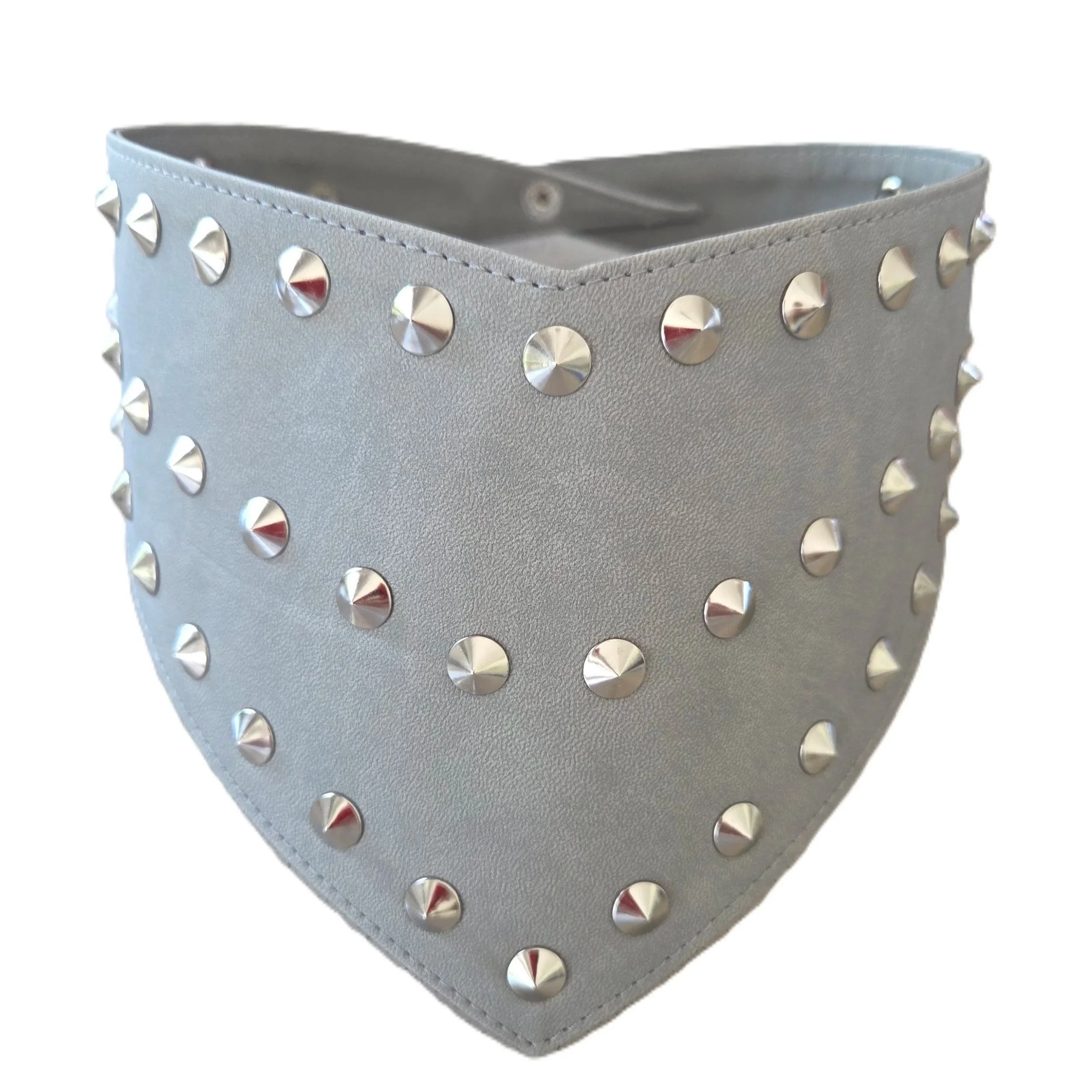 Medium/large grey ultra fibre studded dog bandana by Best Buddies Bandanas.
