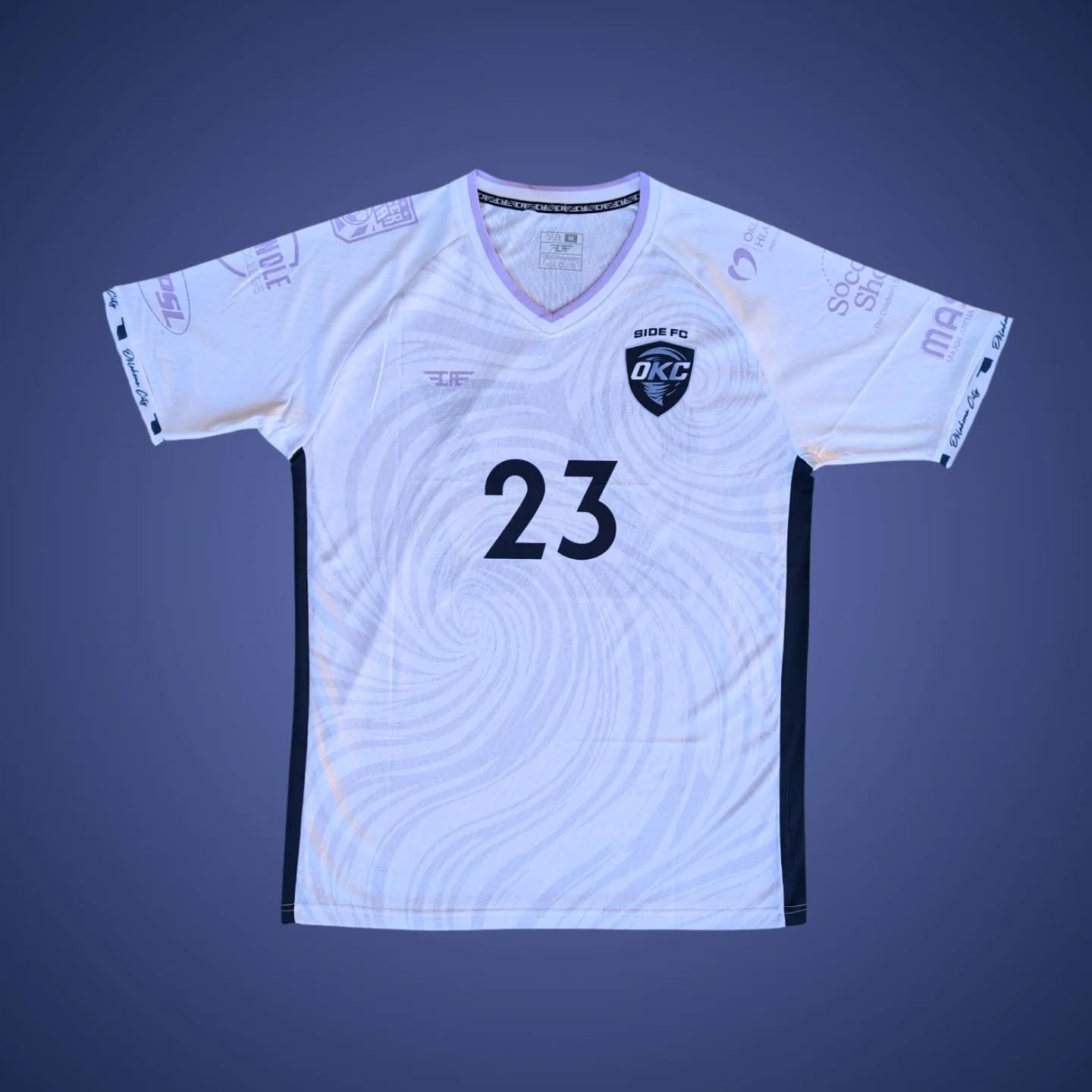 White jersey with number 23 on the front