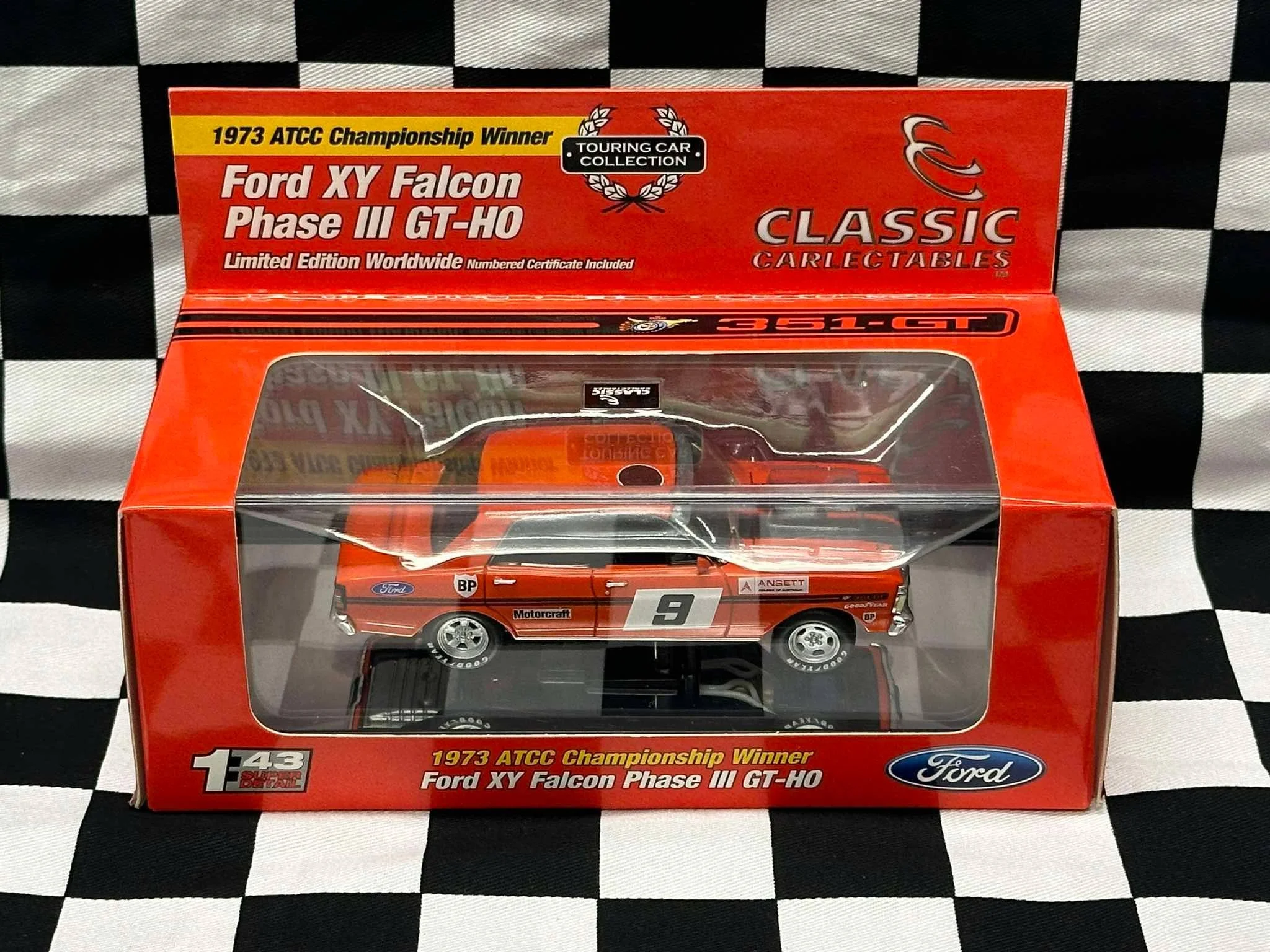 1:43 SCALE FORD XY FALCON GTHO PHASE III 1973 ATCC WINNER ALLAN MOFFAT