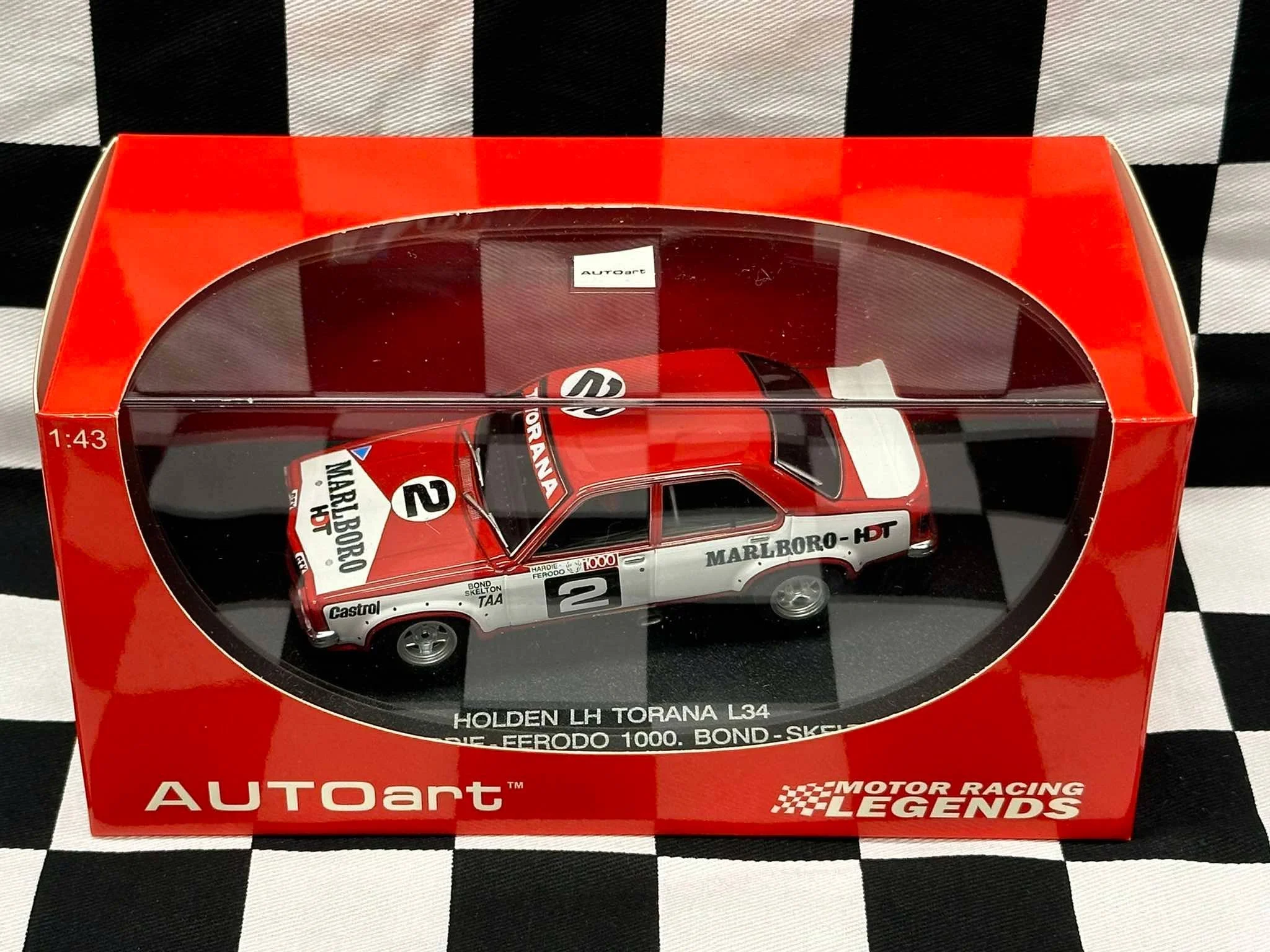 1:43 SCALE HOLDEN LH TORANA L34 1974 BATHURST BOND/SKELTON