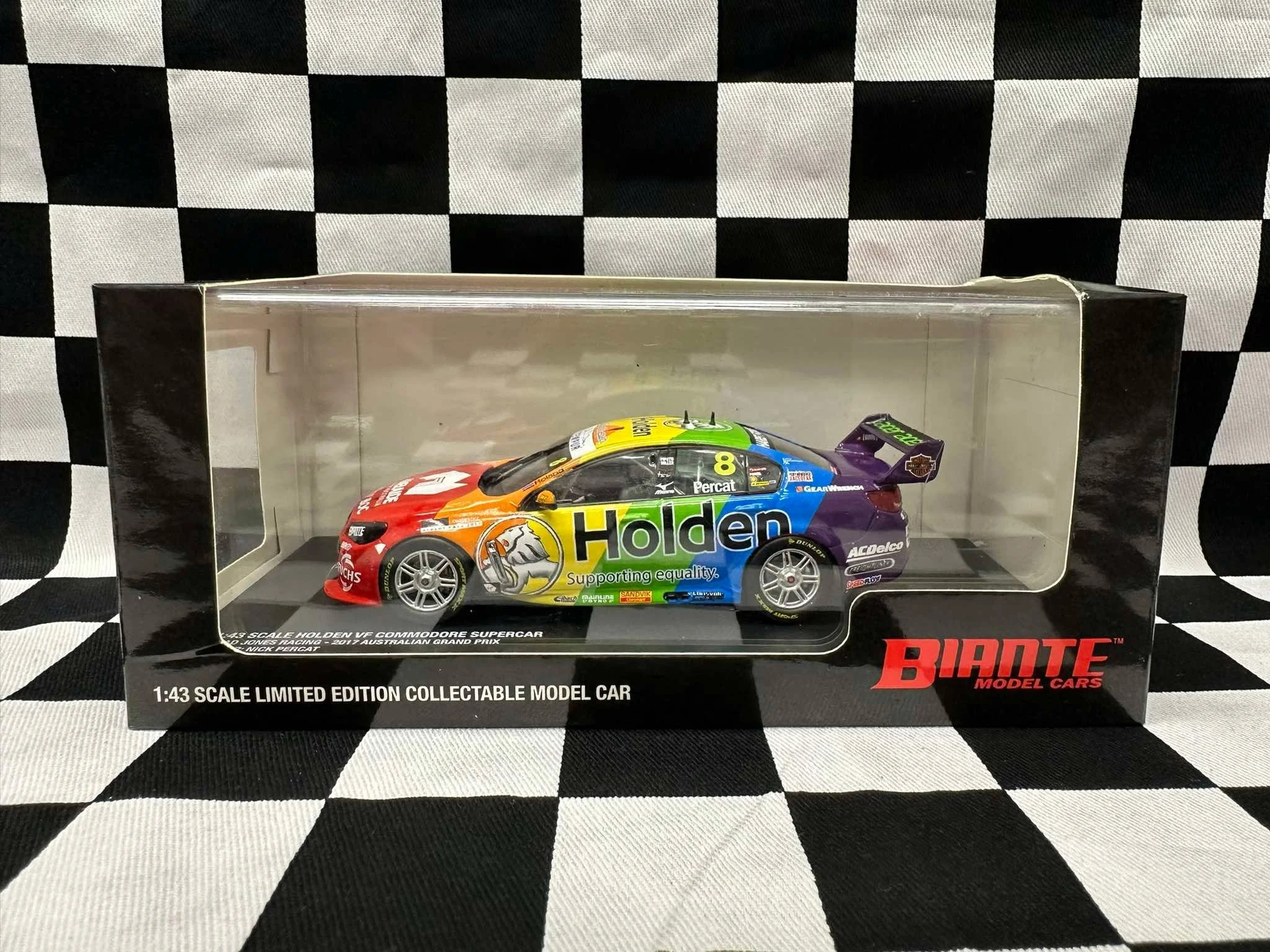1:43 SCALE HOLDEN VF COMMODORE 2017 BJR AUSTRALIAN GRAND PRIX NICK PERCAT