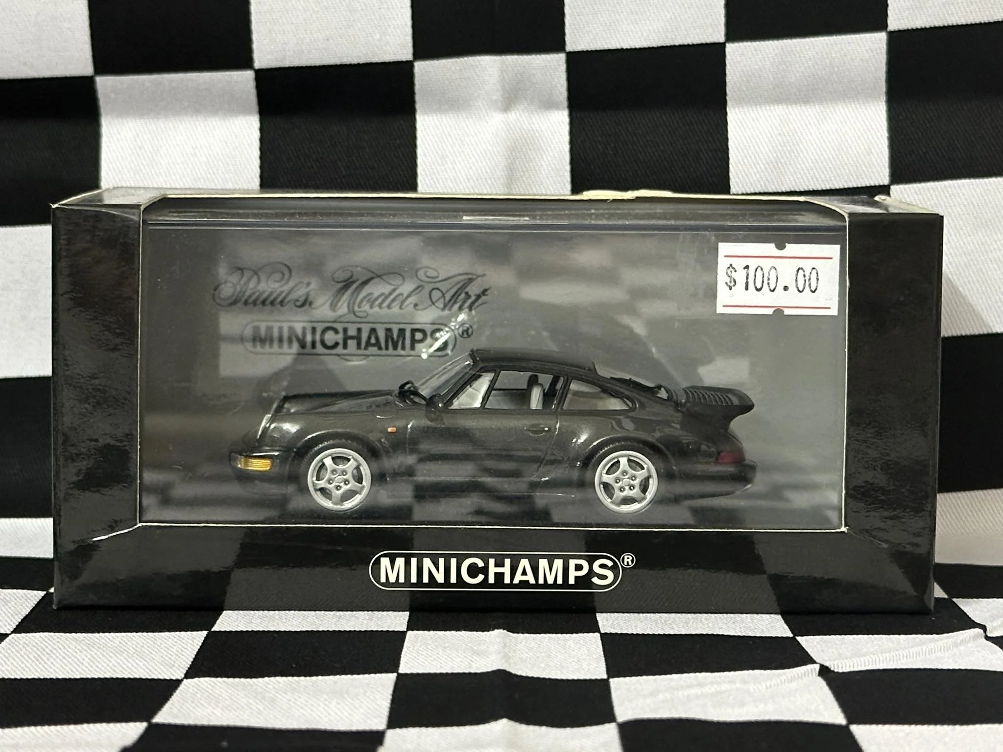 1:43 SCALE PORSCHE 911 TURBO 1990 BLACK METALLIC