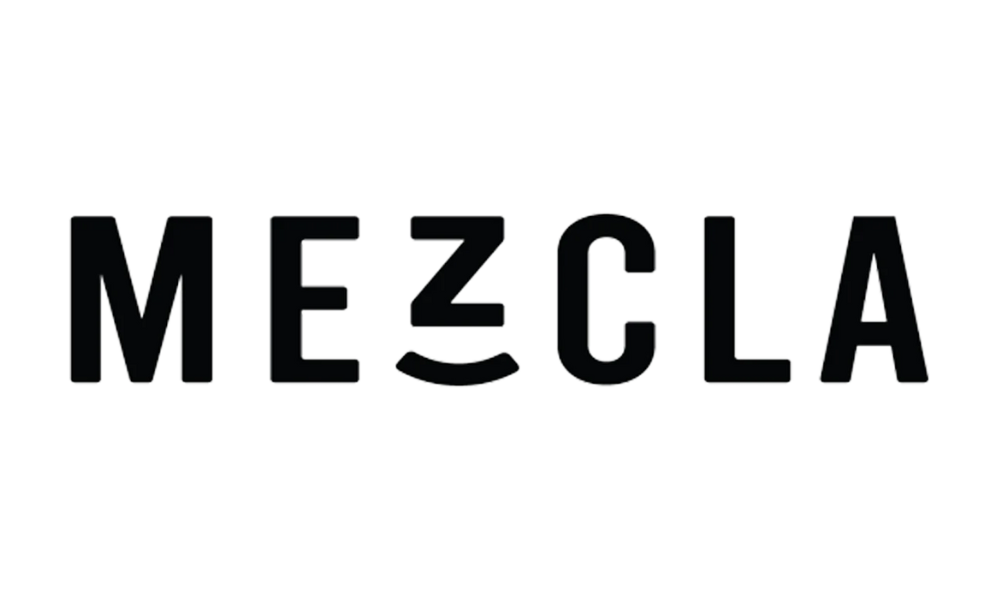 The word "MEZCLA" in bold black letters with a cross over the letters "E" and "Z".