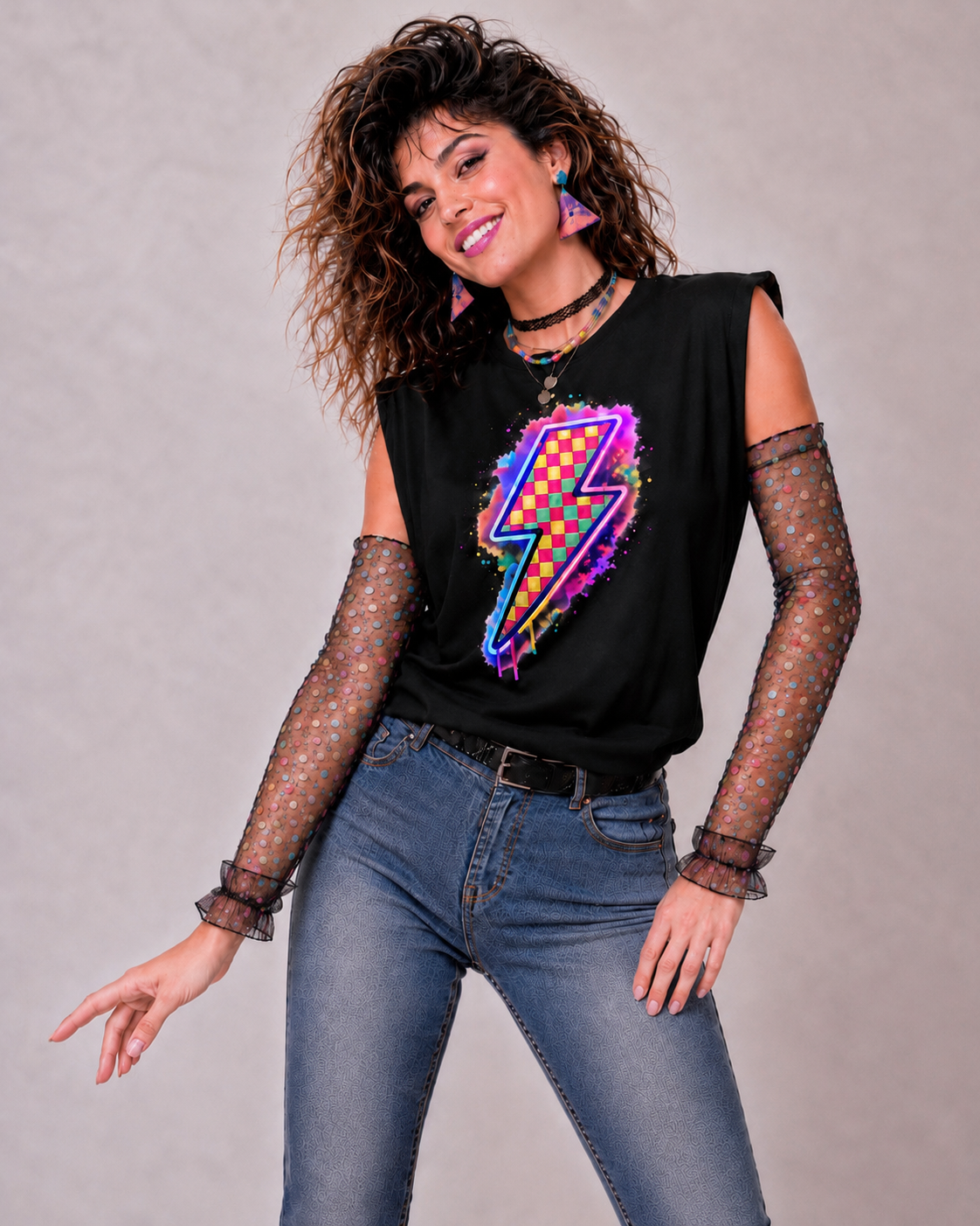 Electric Confetti Mesh Arm Sleeves