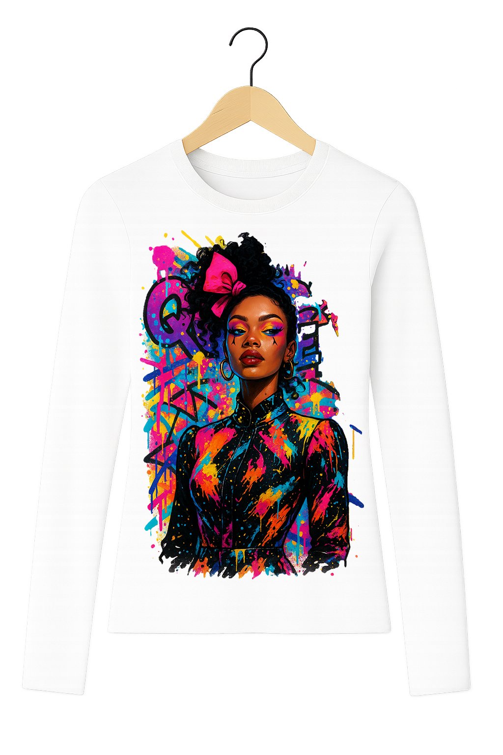 Graffiti Royalty: Neon Queen Edition Tee (Long Sleeve, Womens)