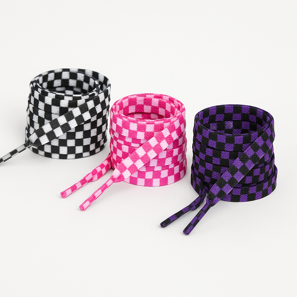 Retro Revolution Checkerboard Shoelaces
