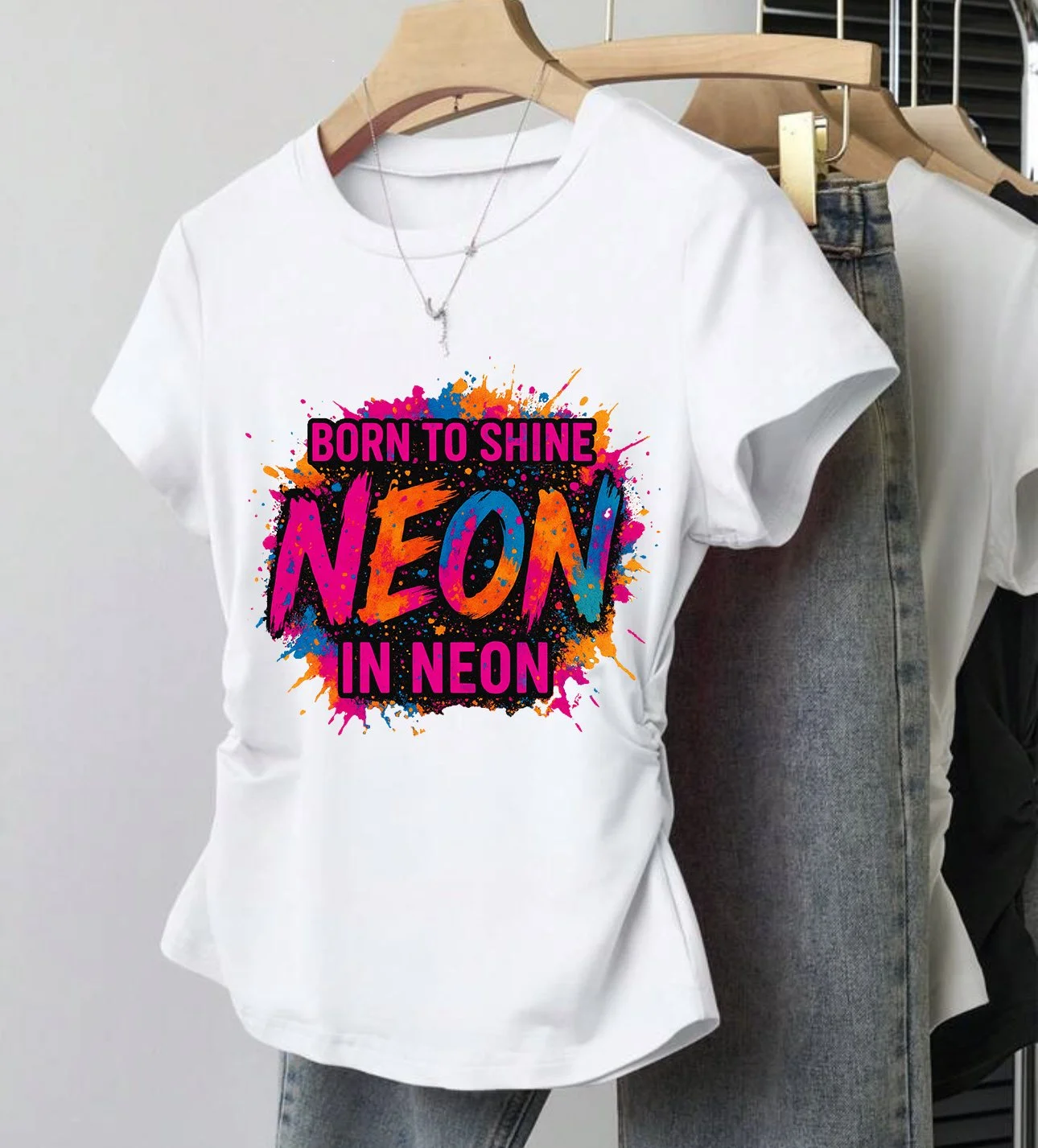 Born to Shine in Neon Tee (Short Sleeve, Womens)