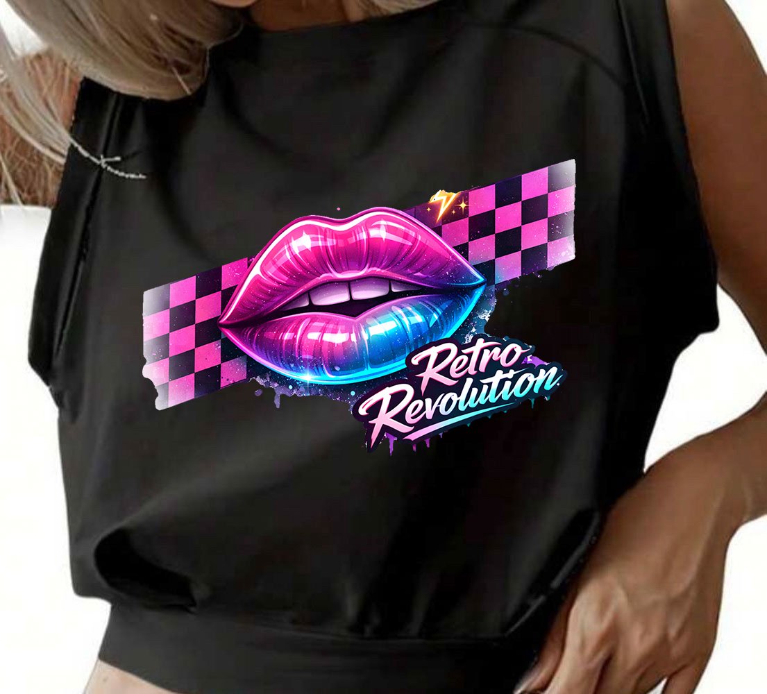Neon Kiss Riot Crop Tee