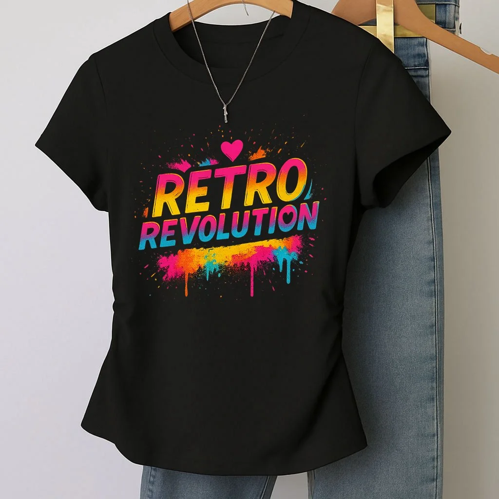 Neon Graffiti Heartbeat Tee (Short Sleeve, Womens)