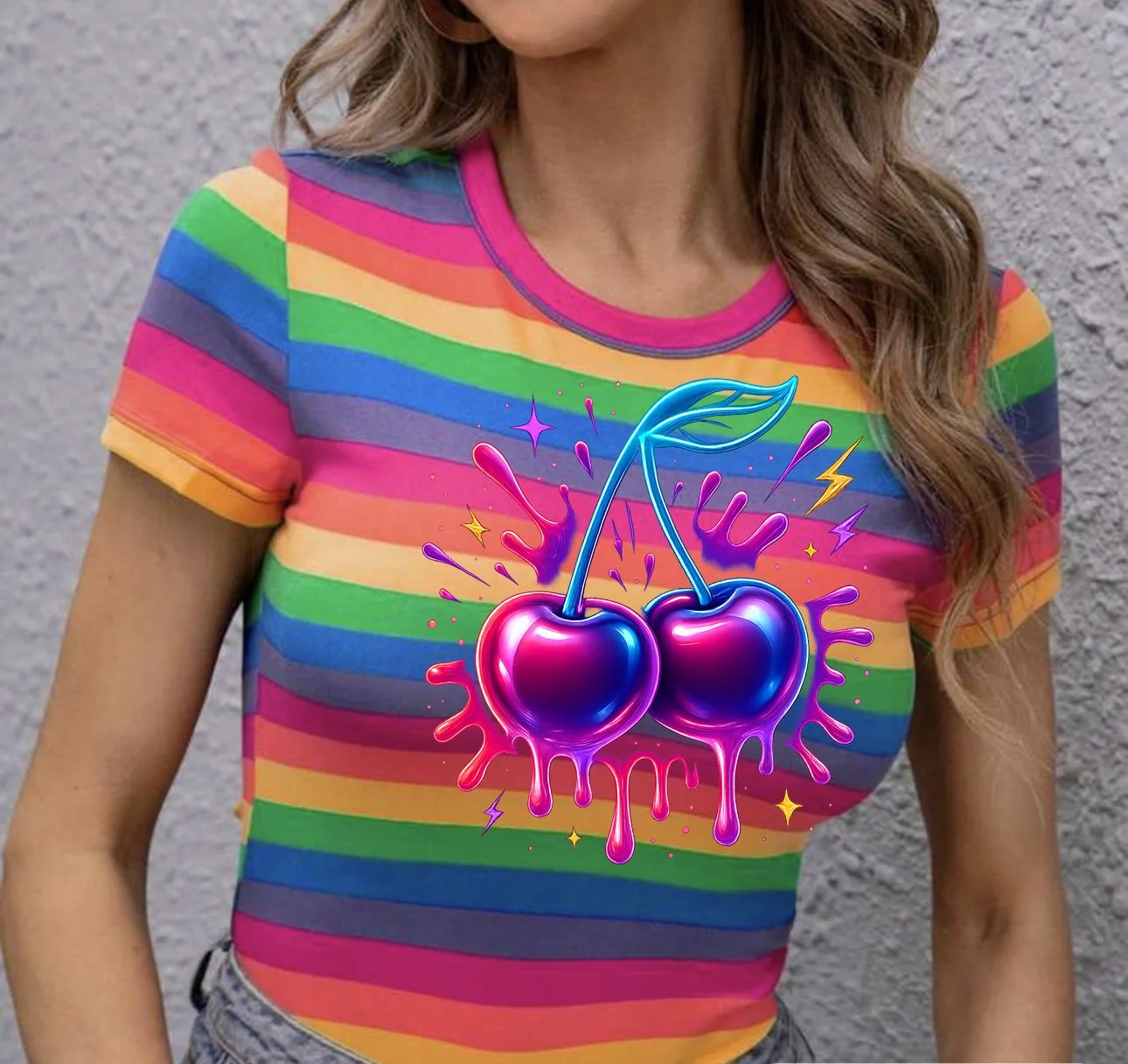 Neon Cherry Pop Tee - SUGAR RUSH COLLECTION