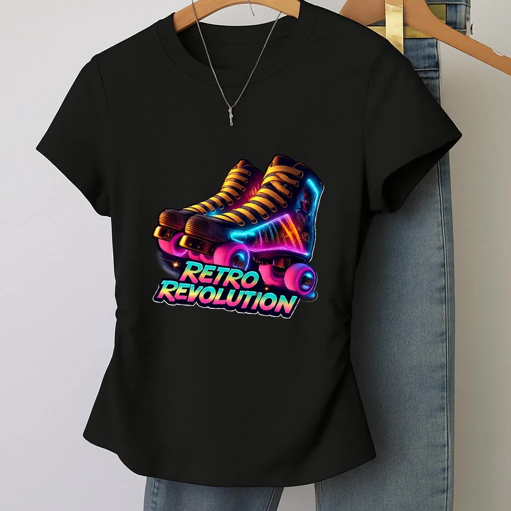 Midnight Neon Roller Skates Tee (Womens)