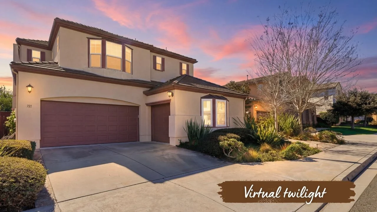 Real talk virtual twilight might be the most underrated tool in real estate media right now. 🌇 Agents who use it consistently see more engagement on their listings online. And it makes sense that warm glow, those dramatic skies, the lit up windows i