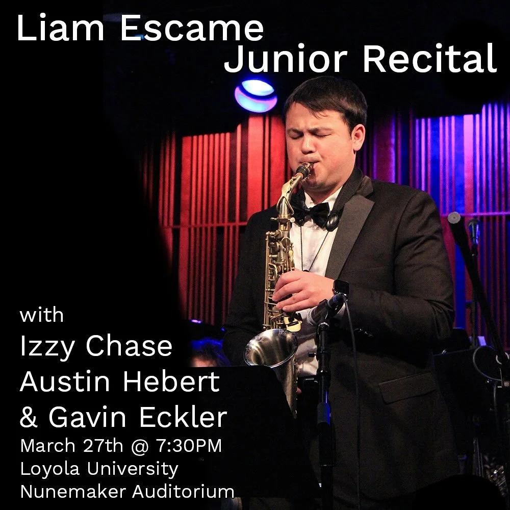 I&rsquo;m excited to announce that my junior recital is NEXT WEEK on March 27th at 7:30 in Nunemaker Hall.
I can&rsquo;t wait to show off the amazing music my friends and I have been preparing. We hope to see you there!