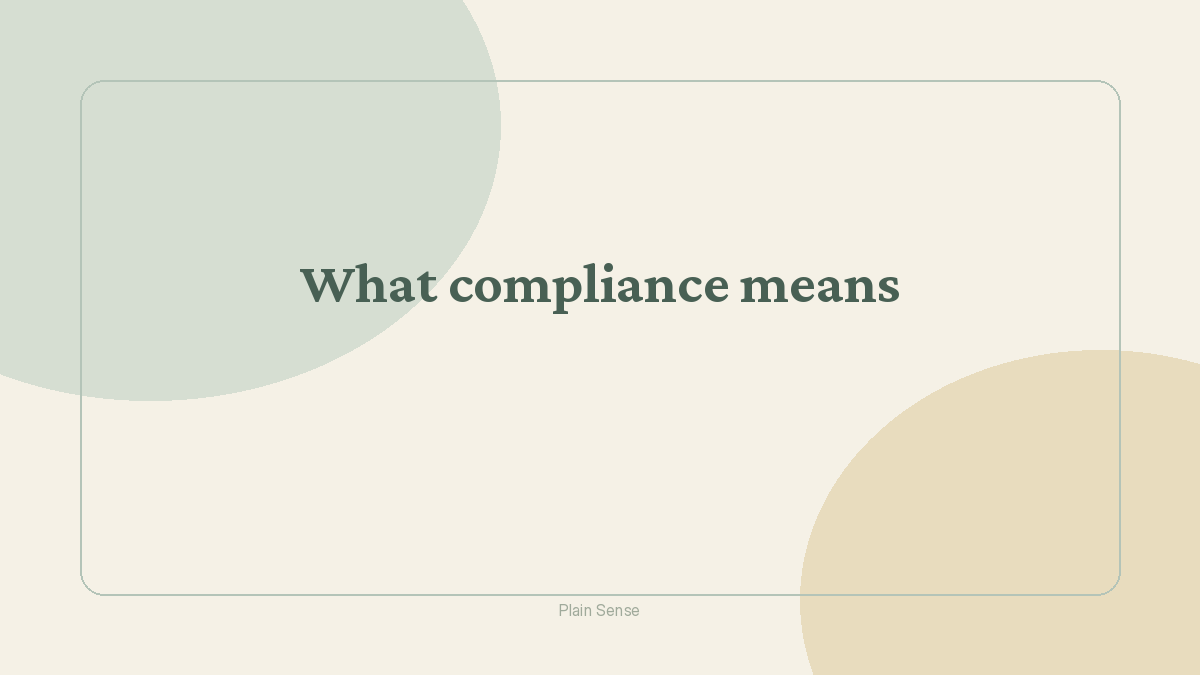 What “compliance” means for a tiny association