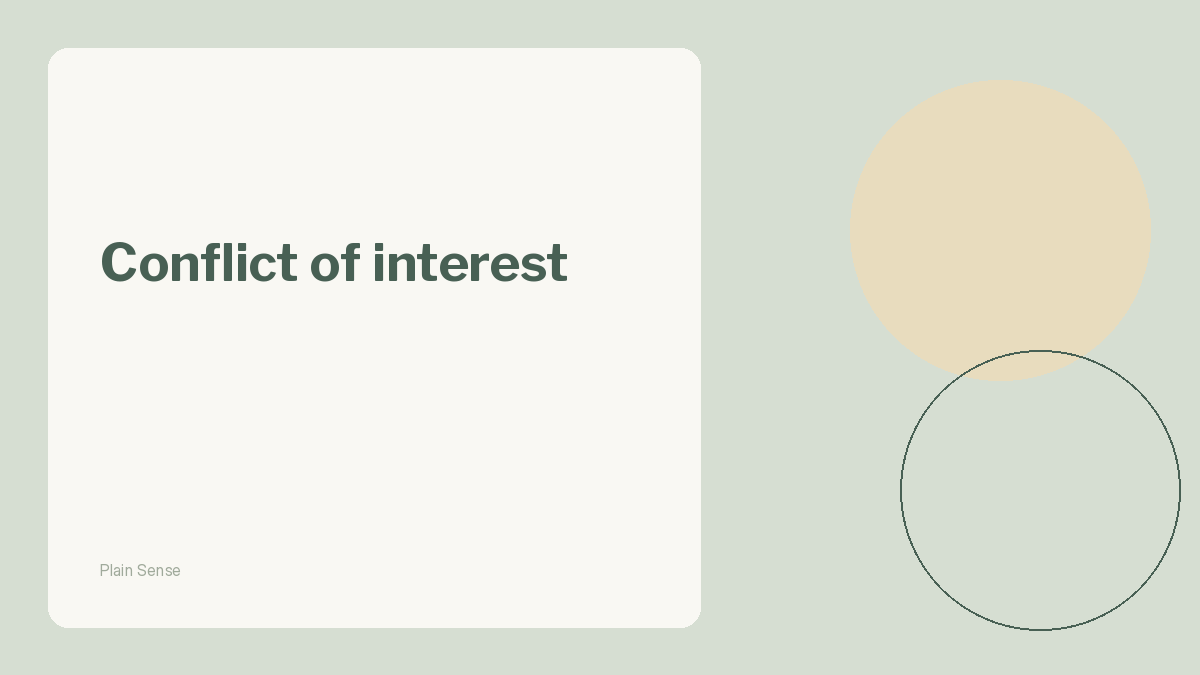 Conflict of interest without the lecture