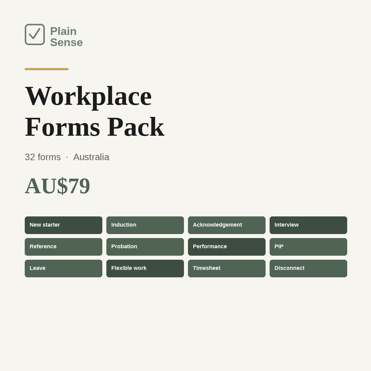 Workplace Forms Pack