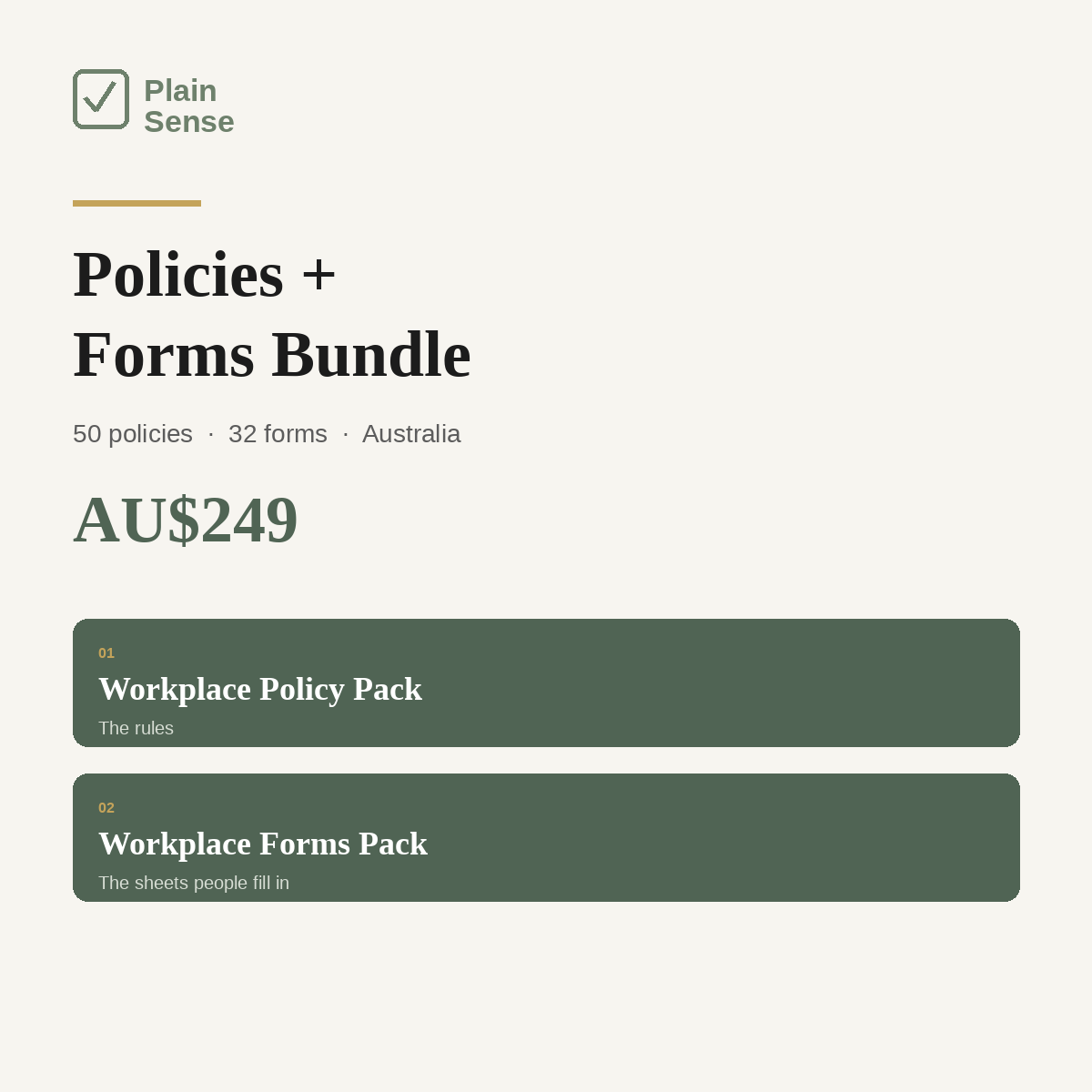 Workplace Policies and Forms Bundle