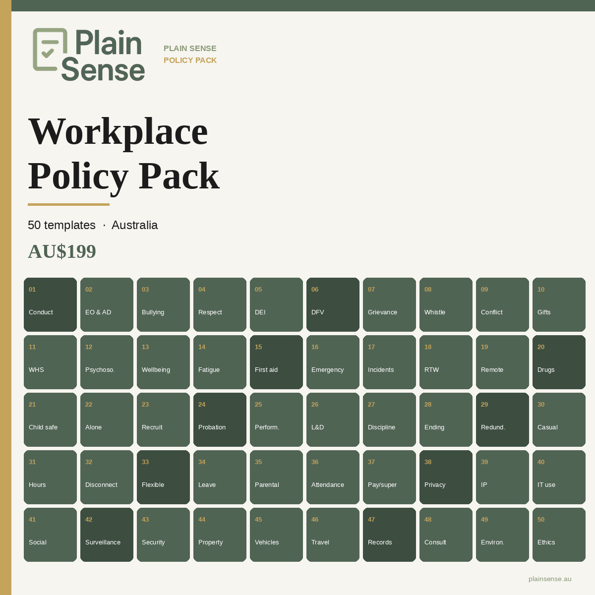 Workplace Policy Pack