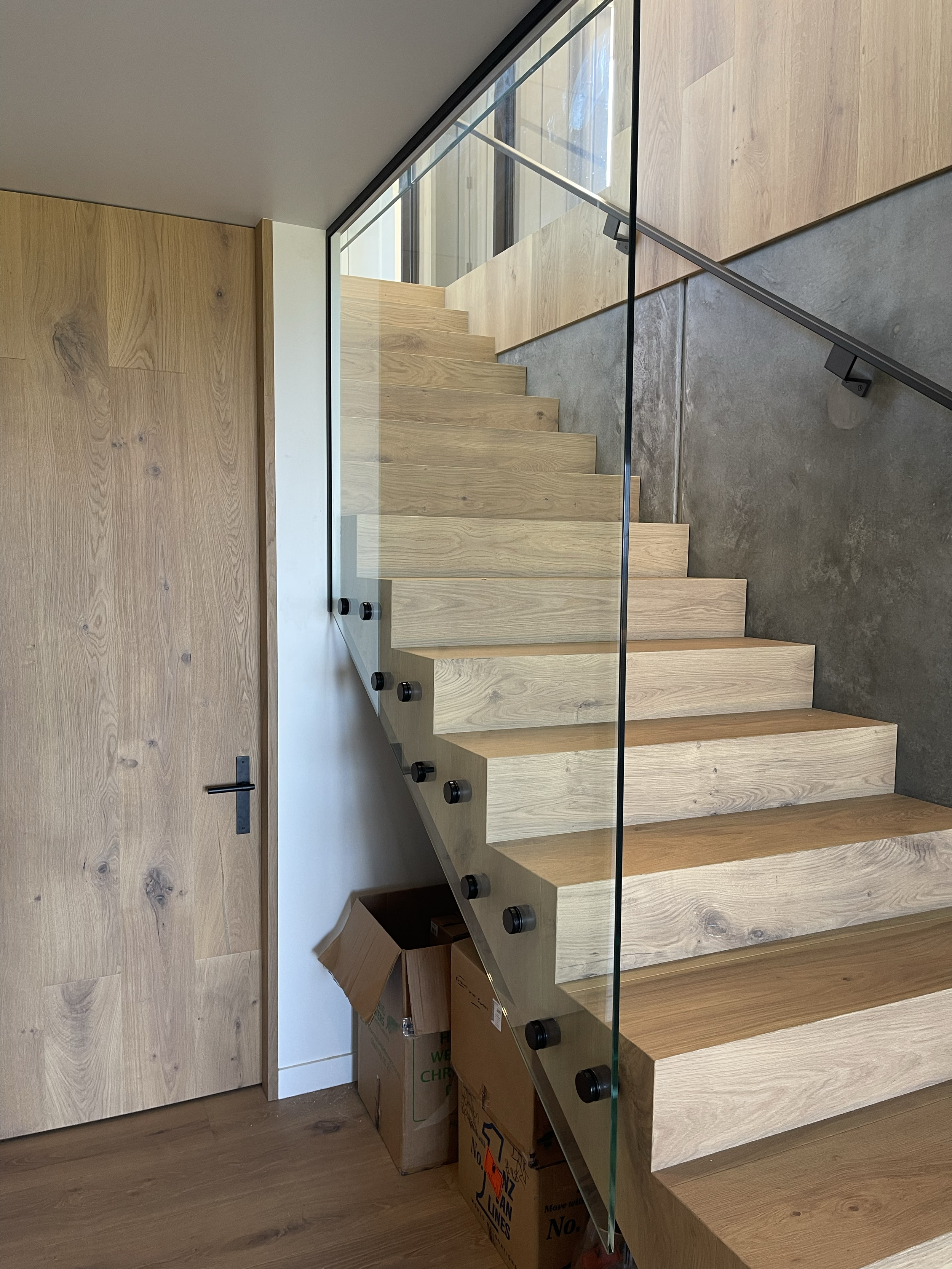 custom glass internal staircase 