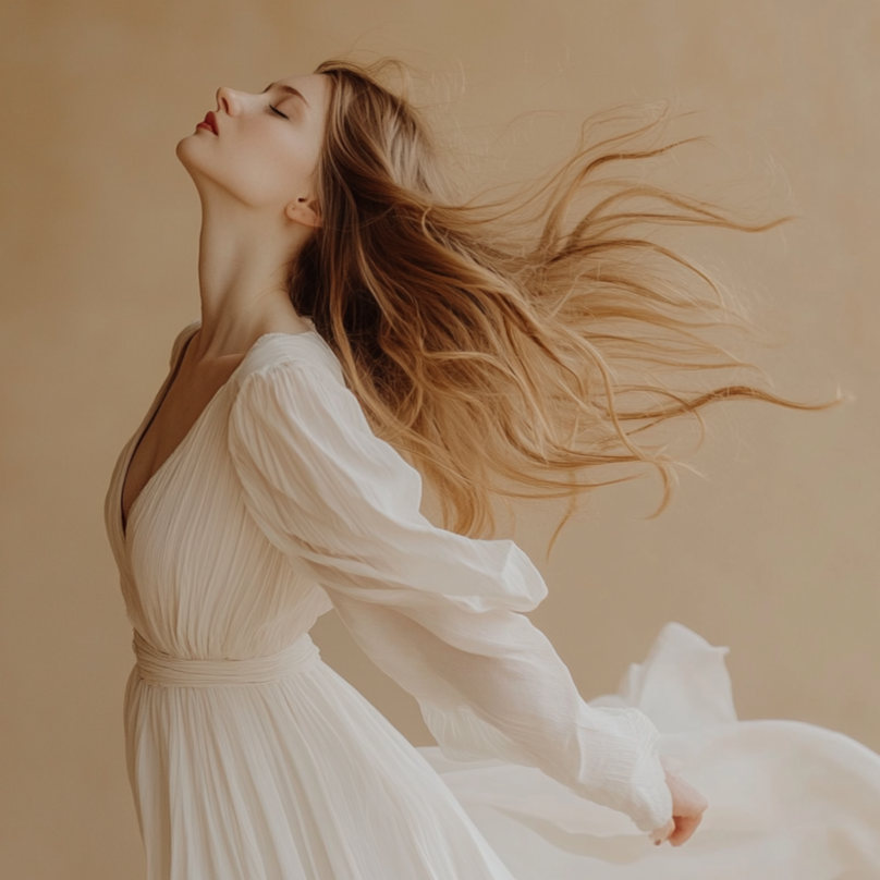 a woman displaying peace, and acceptance