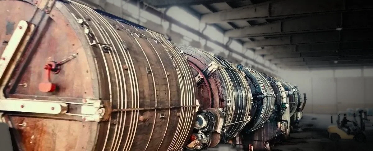 Large Drums Used to Tumble Chrome Tan Leather Hides