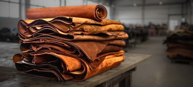 A Pile of Chrome Tanned Leather