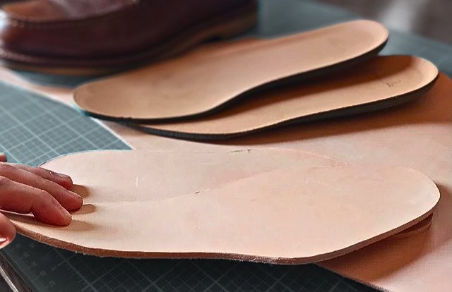 Veg tan leather insoles and sole filler
