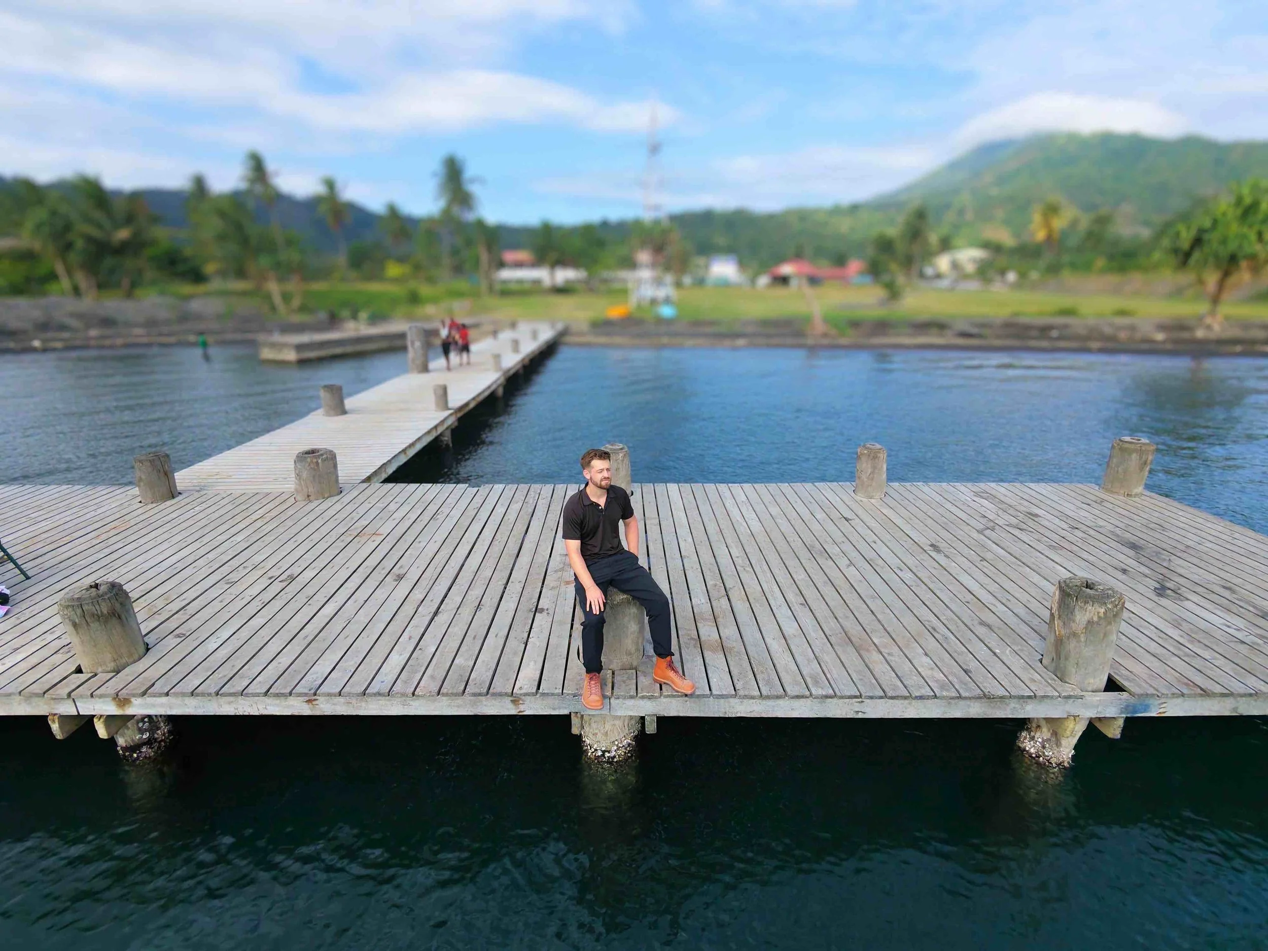 Wide shot of Harry in PNG