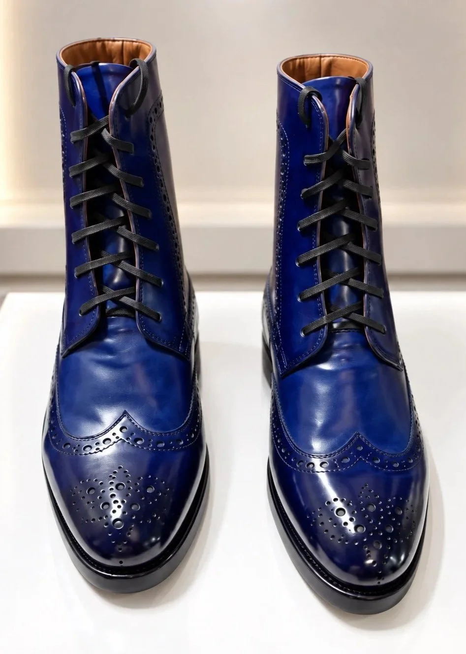 Some Narrow Blue Boots