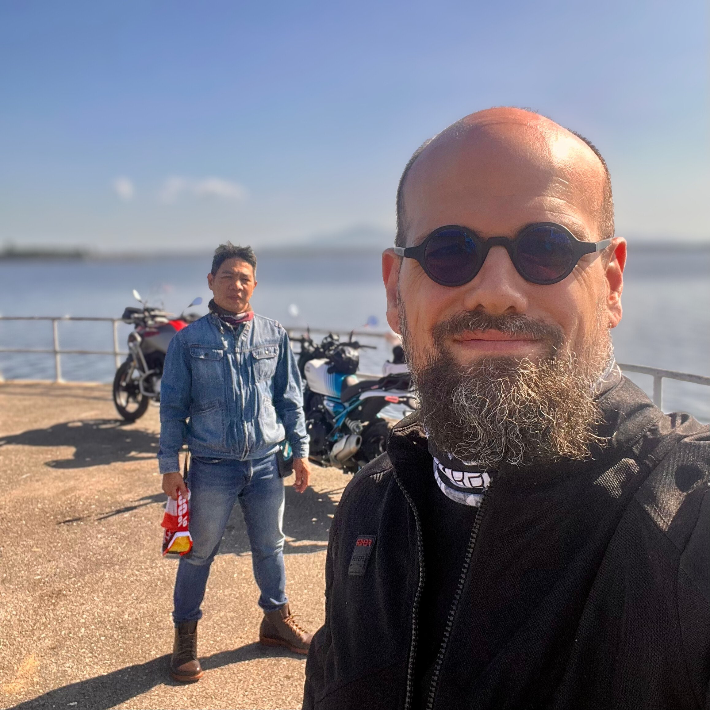 dana and Sidth on the road to Sakeo