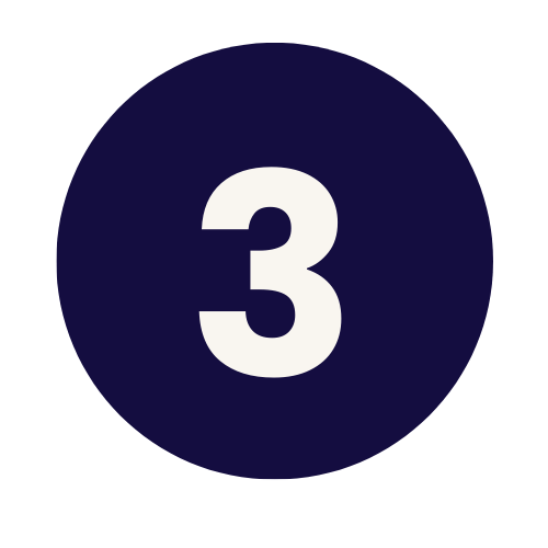 icona grafica del numero tre di colore bianco dentro un tondo blu