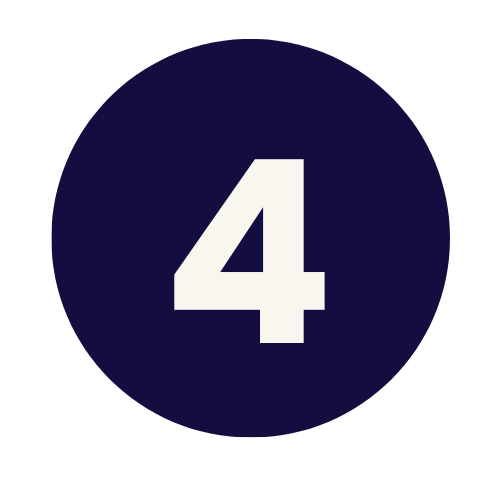 icona grafica del numero quattro di colore bianco dentro un tondo blu