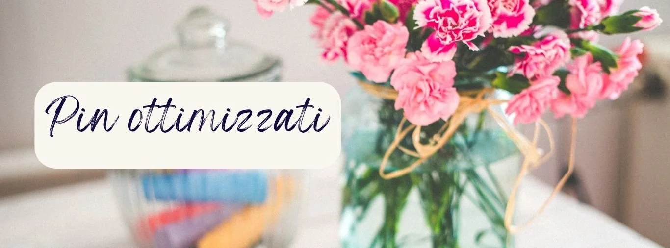 Grafica testuale "Pin ottimizzati", per account Pinterest aziendali