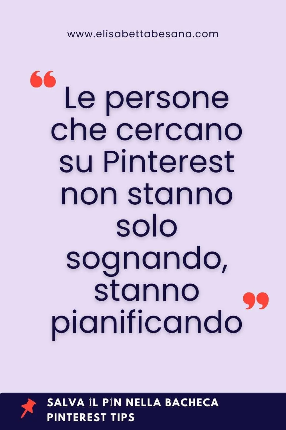 immagine verticale sfondo lilla, al centro grande testo in blu che spiega come gli utenti di Pinterest pianifichino i loro acquisti