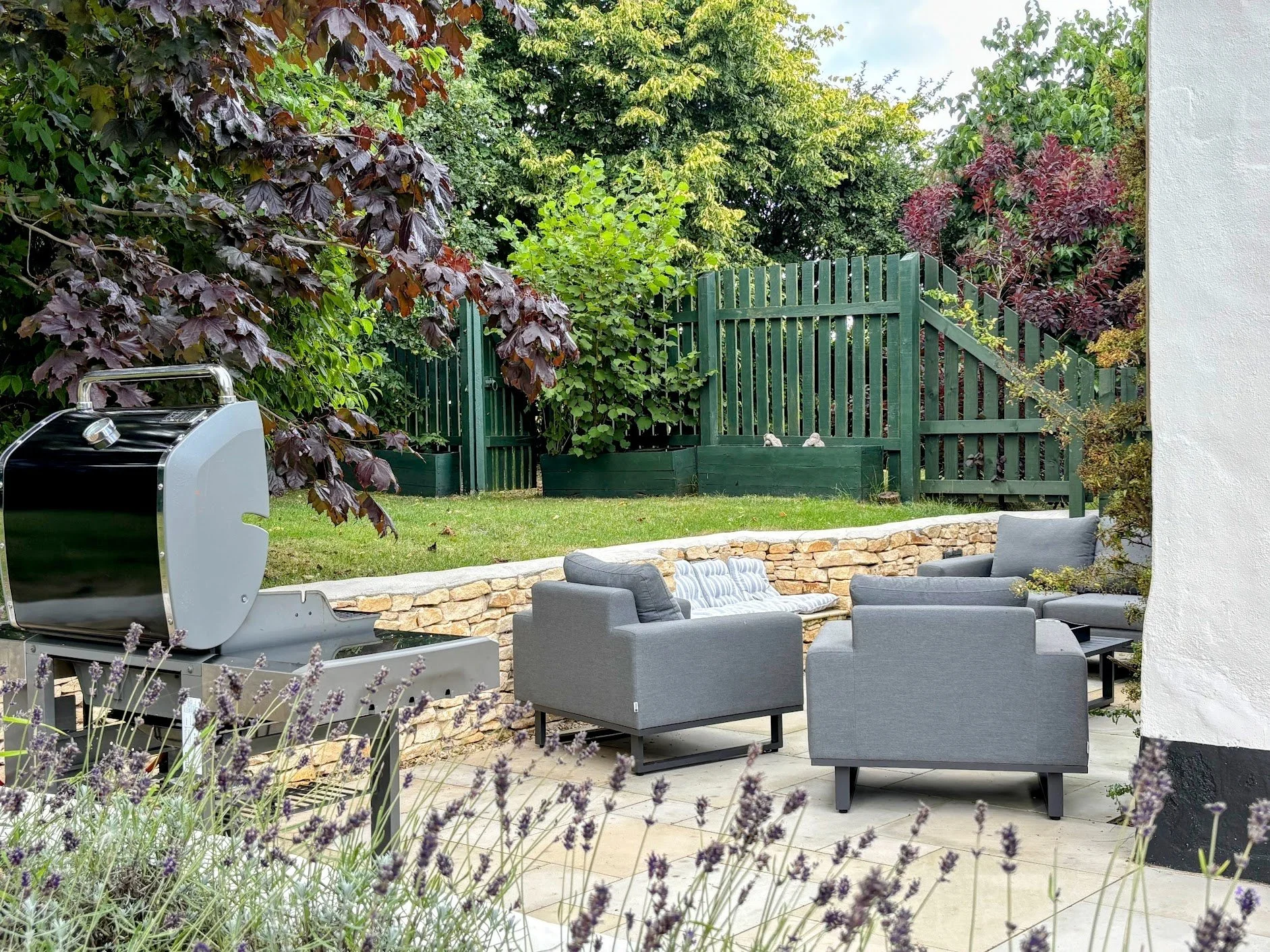 Large garden terrace for BBQs and lounging