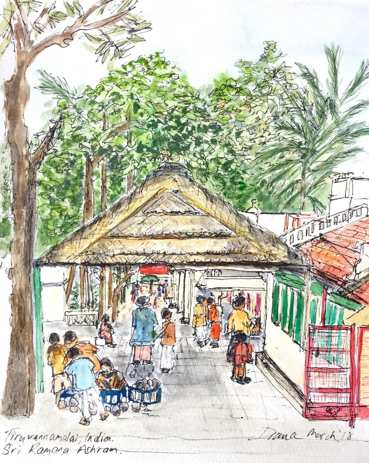 Morning Market. Sri Ramana Ashram, Tiravannamalai, India.