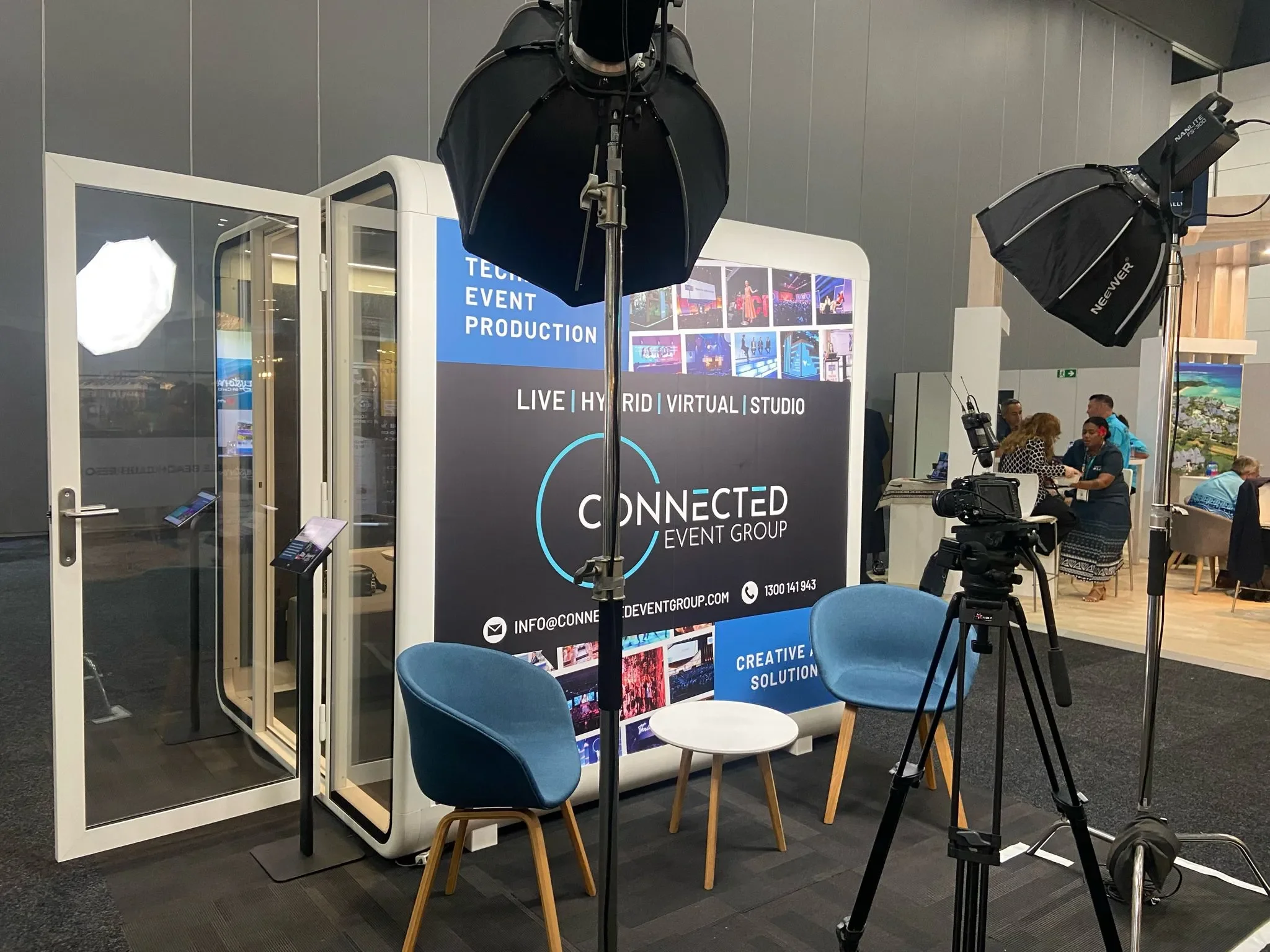 On-site podcast studio
