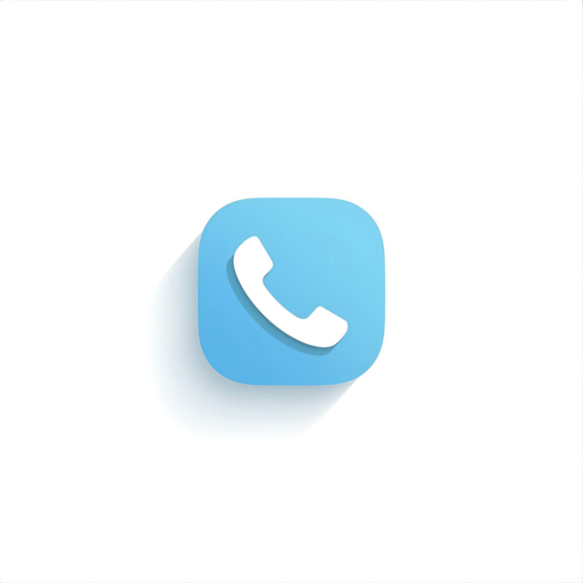 A blue app icon with a white telephone receiver symbol in the center, representing a calling or phone application.