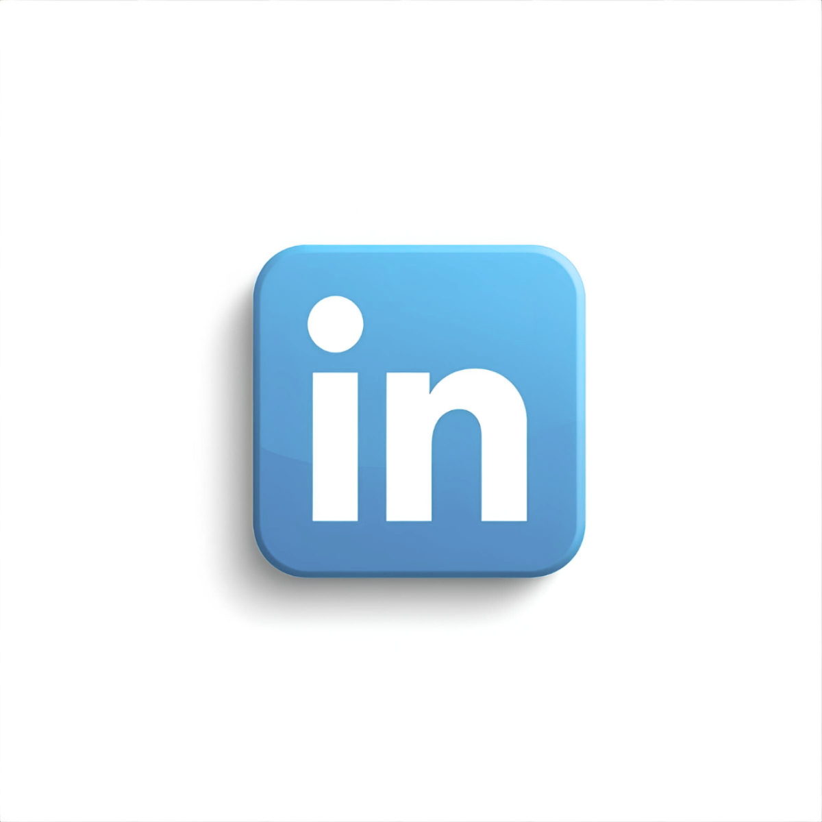 LinkedIn logo as a blue square with rounded corners and white text