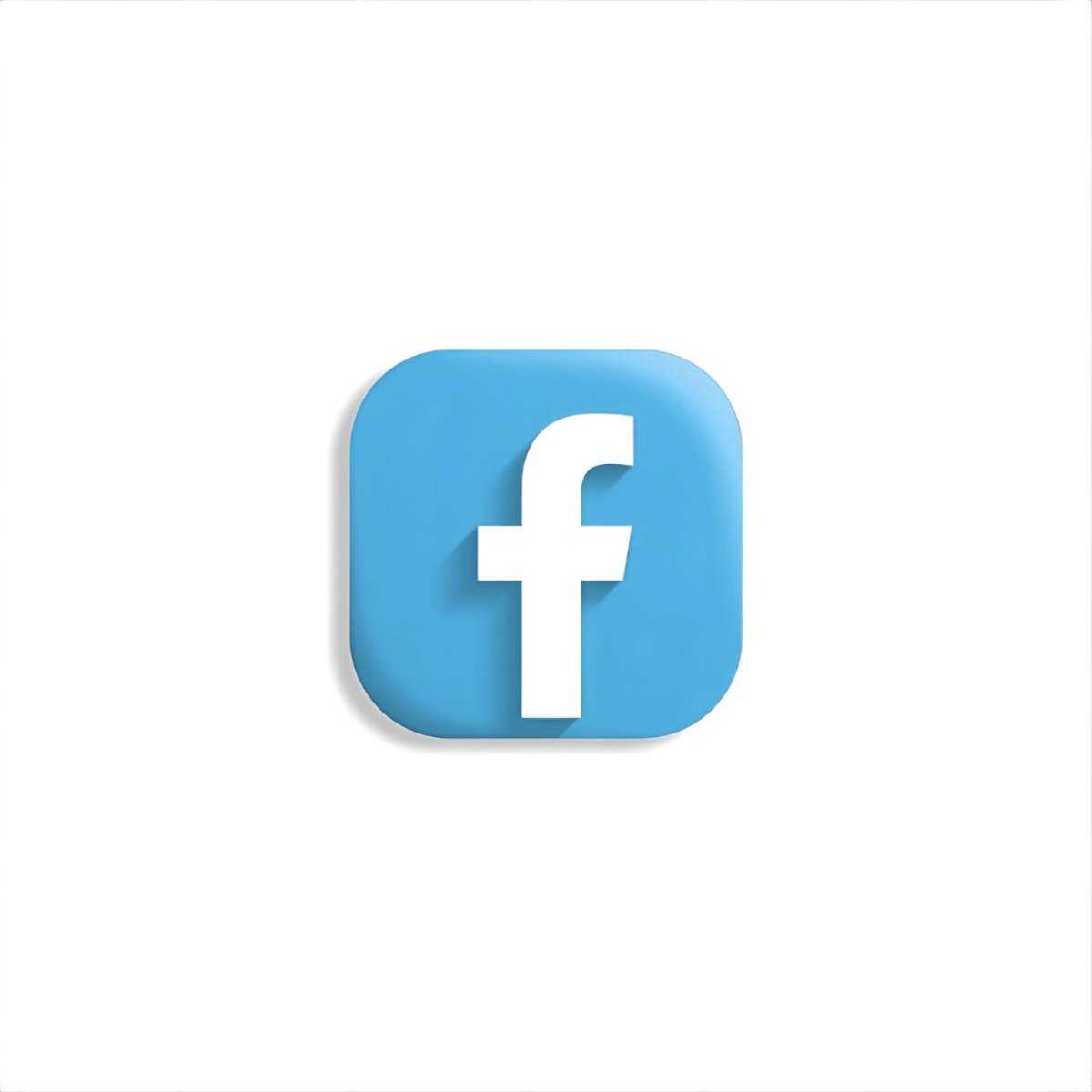 Facebook logo with a blue background and a white lowercase 'f' in the center.