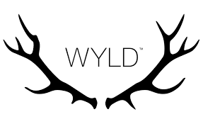 WYLD Logo with black antler silhouette and the text WYLD in the center.