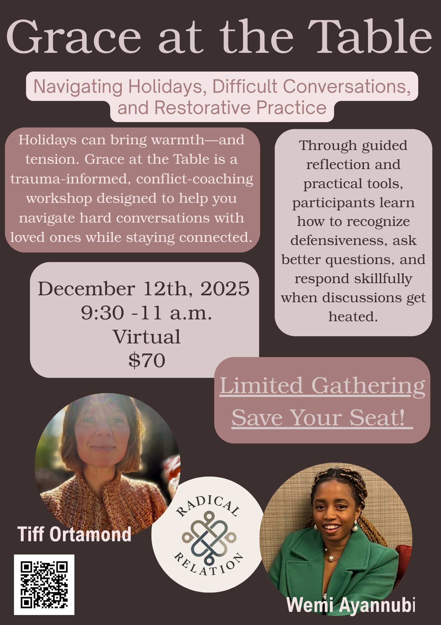 Grace at the Table:  A Restorative Approach to Holidays & Difficult Conversations
