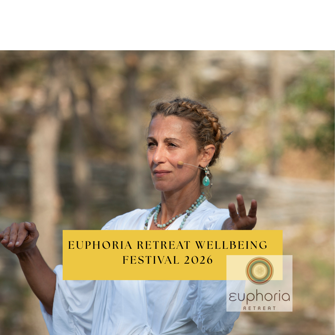 Apostolia Papadamaki at the Euphoria Retreat Wellbeing Festival 2026 in Greece, sharing embodied spirituality, movement and Ancient Greek wisdom.