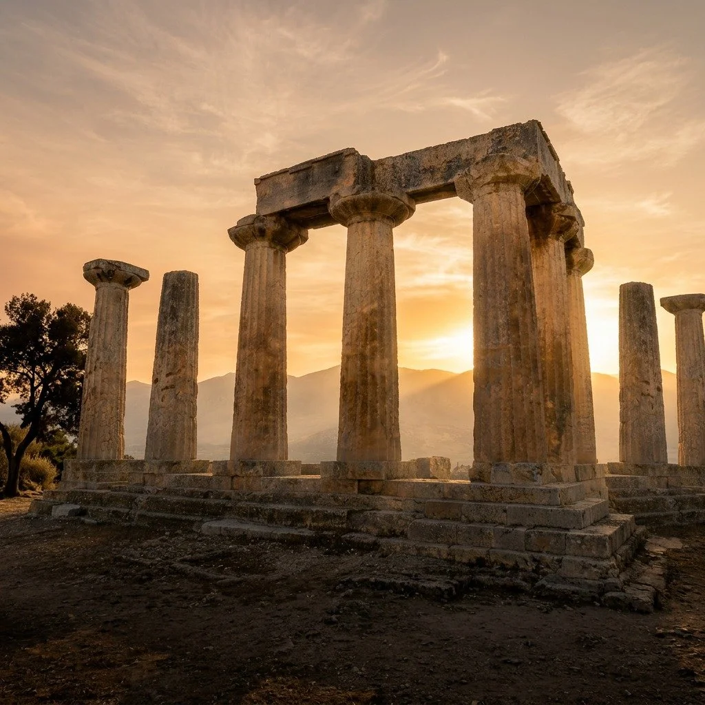 Sometimes I wonder whether certain places call the work toward them long before we understand why.

After a deeply enriching journey, Breath of Light has now found its home: the Temple of Apollo in Ancient Corinth.

BREATH OF LIGHT
Temple of Apollo &