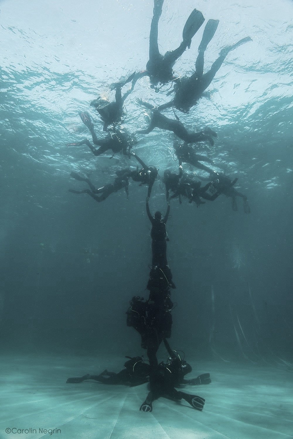 Drops Of Breath , the underwater choreography by Apostolia Papadamaki with an underwater audience  presented at Temple of Poseidon cape Sounio,  greece