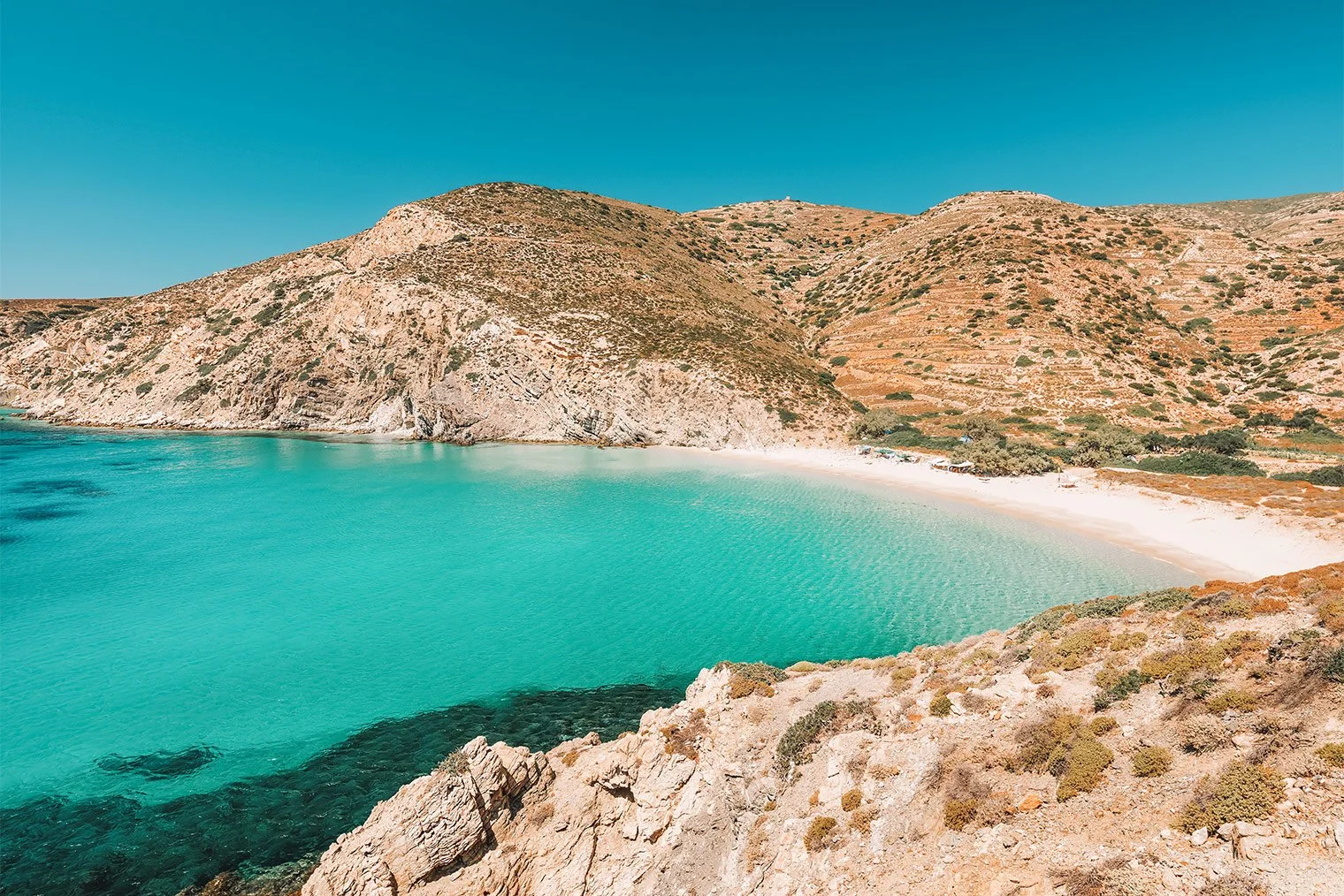 A secluded beach with turquoise water, in Donousa island Greece